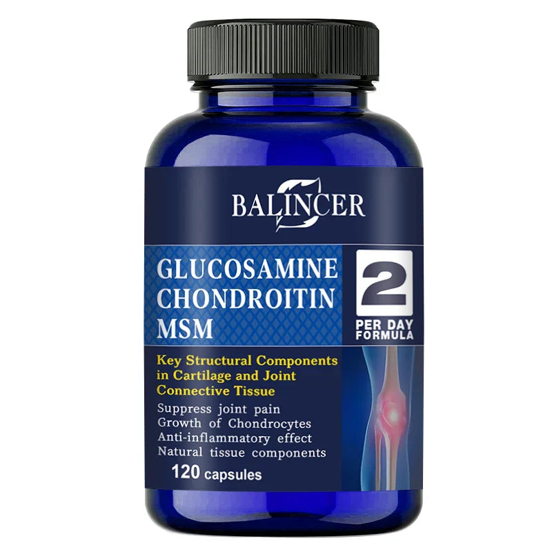 Balincer Glucosamine Chondroitin MSM, 120 Capsules, for Joint and Knee Health, Immune System, Non-GMO, Gluten-Free