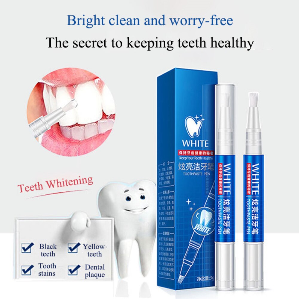 2.5ml Whiten Teeth Tooth Whitening Pen Gel Teeth Whitening Pen Cleaning Serum Remove Plaque Stains Oral Hygiene Dental Tool 1Box