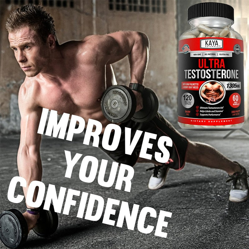 Natural Energy Stamina Supplement Testosterone Booster for Men Promote Fat Loss, Muscle Growth, Improve Performance