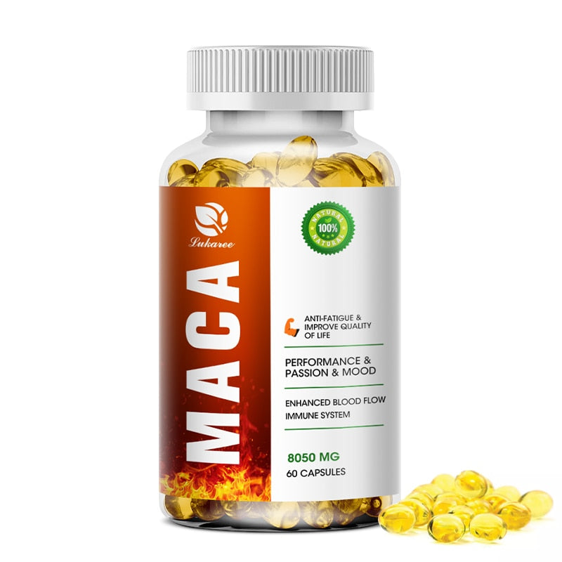 Lukaree Maca and Ashwagandha Root Extract Capsule Health Kidney Endurance Support Enhances Immunity Energy Supplement for Man
