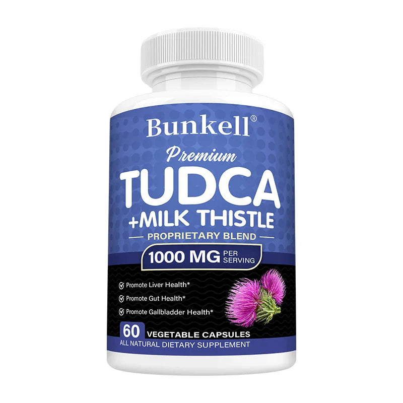 TUDCA + Milk Thistle Supplement - Bile Salts Liver Support, Gallbladder Health, Gut Health, Liver Cleanse Detox & Repair Formula