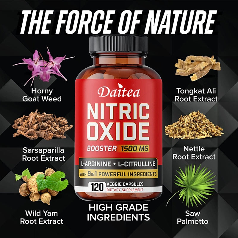 Nitric Oxide Booster Strength Pump Supplements Maximum Blood Flow Increases Muscle Pump Energy Endurance