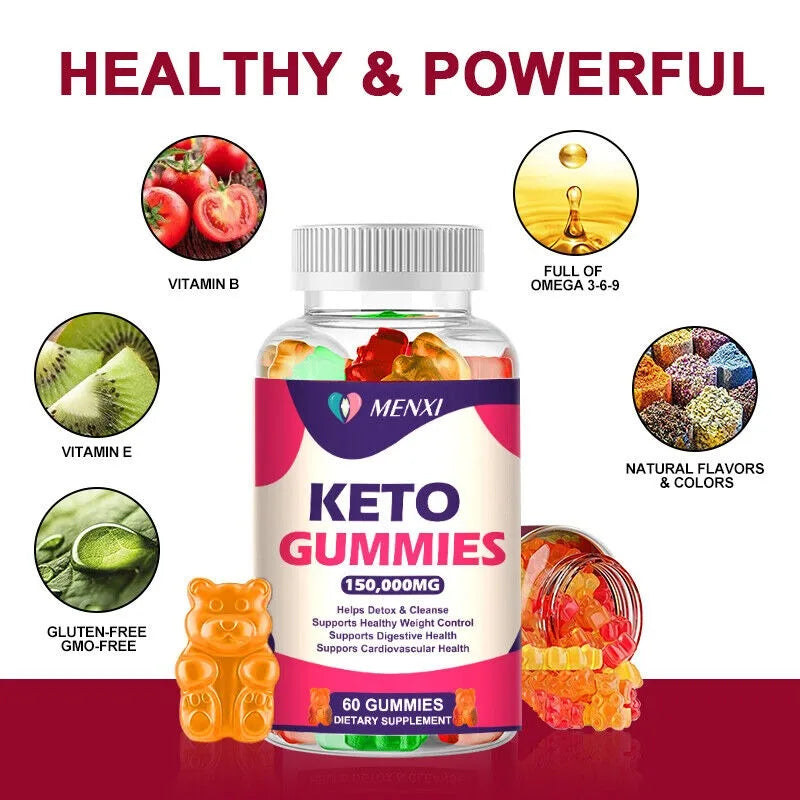 60 Keto Gummies Gummy Bears for ACV Weight Loss, Fat Burner, Burning Belly Fat
