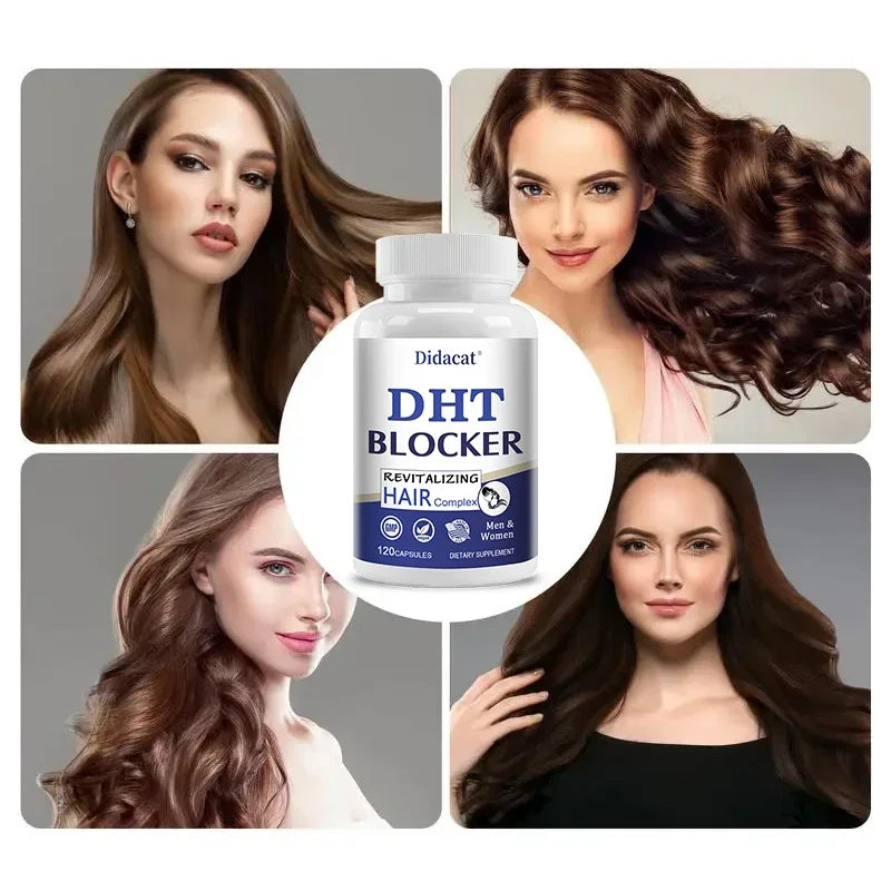Saw Palmetto Biotin Capsules DHT Blocker - for Hair, Nails and Skin Health, Hair Growth Supplement Non-GMO