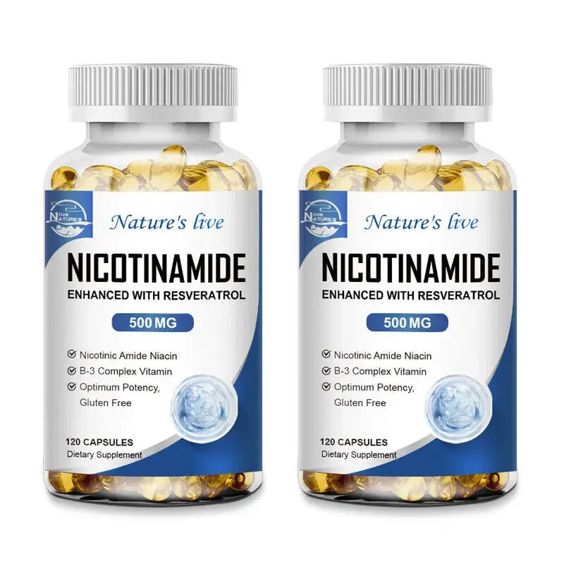 NATURE'S LIVE Nicotinamide Resveratrol 500MG, Anti-aging NAD Supplement 120/240/480 Capsules