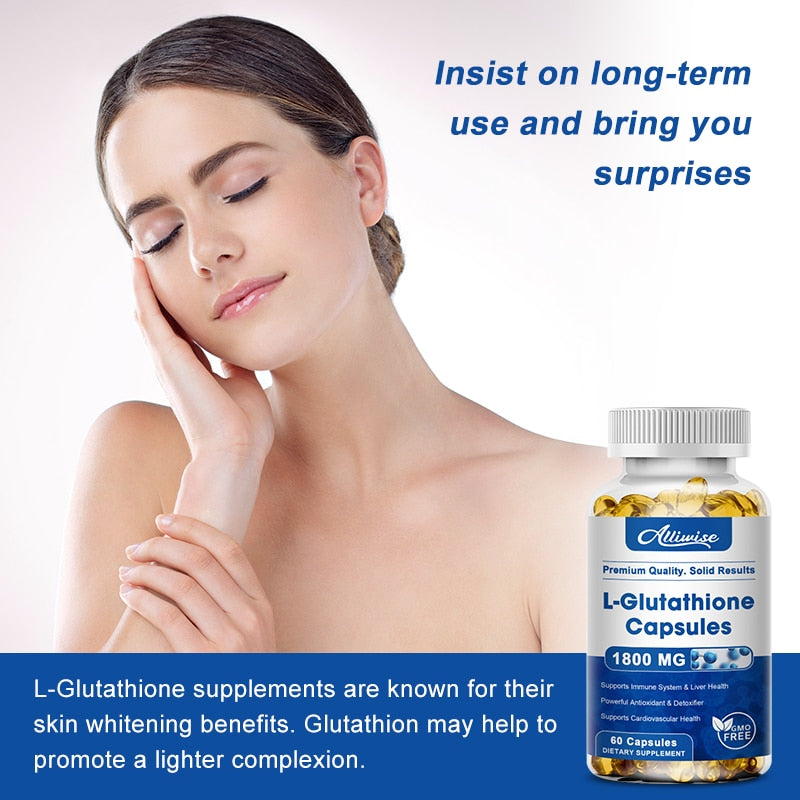 Alliwise Glutathione Collagen Capsules Supplement Antioxidant Anti-Aging Boosting Immunity Dull Skin Whitening Health& Skin Care