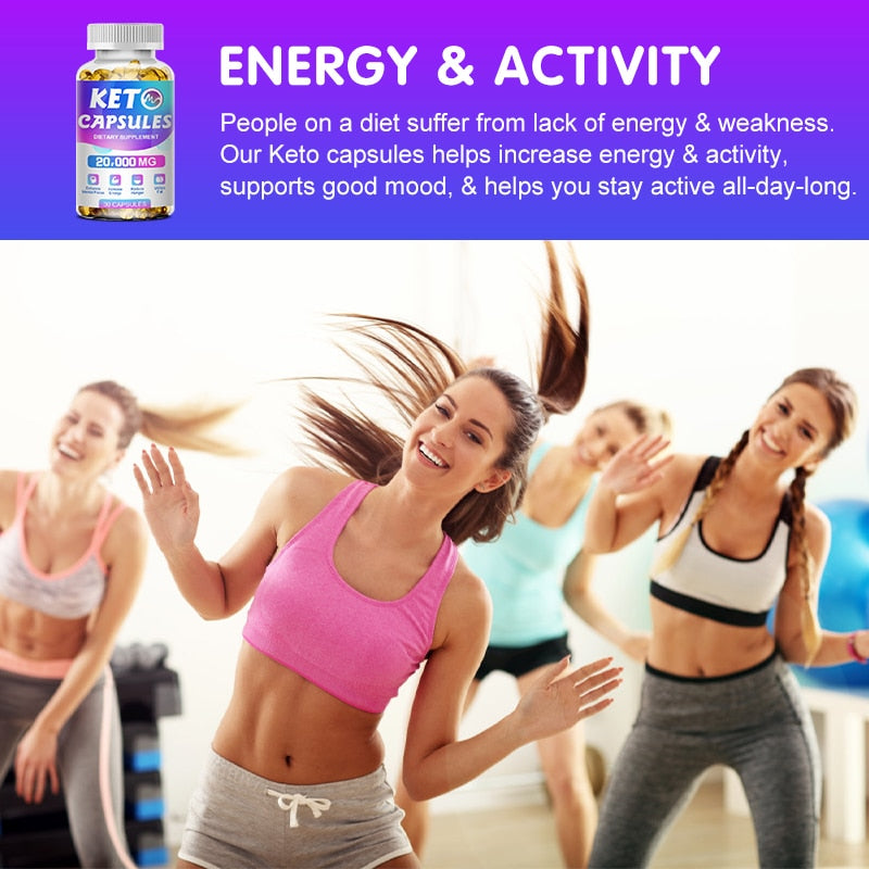 Minch Ketone Capsules Keto Supplement For Healthy Diet Weight Loss Management Burn Fat Supply Appetite Boost Energy For Adults