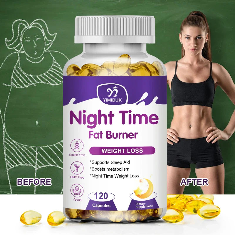 Night Time Slimming Fat Burning Capsule Weight Loss Support Appetite Suppression Powerful Fat Burner Beauty Immune System Health