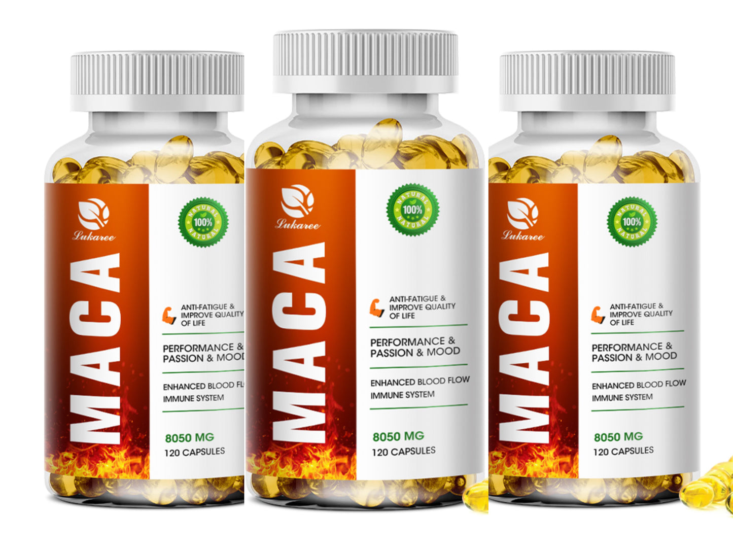 Lukaree Maca and Ashwagandha Root Extract Capsule Health Kidney Endurance Support Enhances Immunity Energy Supplement for Man