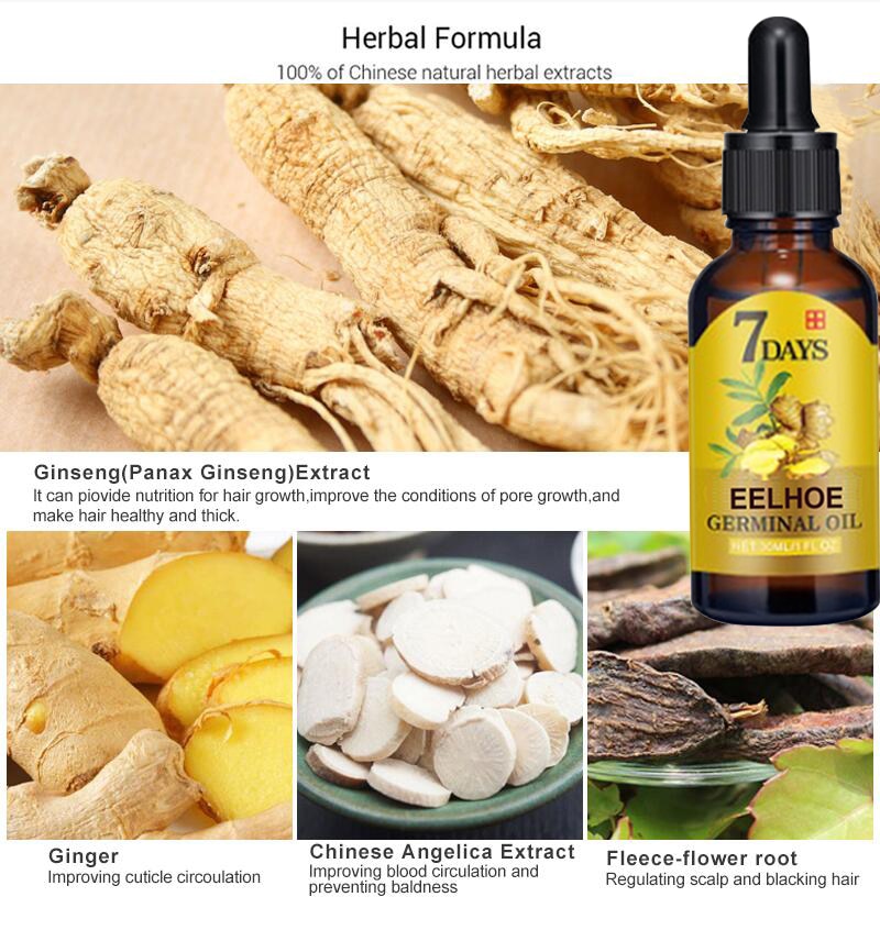 Ginger Hair Growth Products Fast Growing Hair Essential Oil Natural Anti Hair Loss Prevent Hair Dry Frizzy Damaged Repair Care