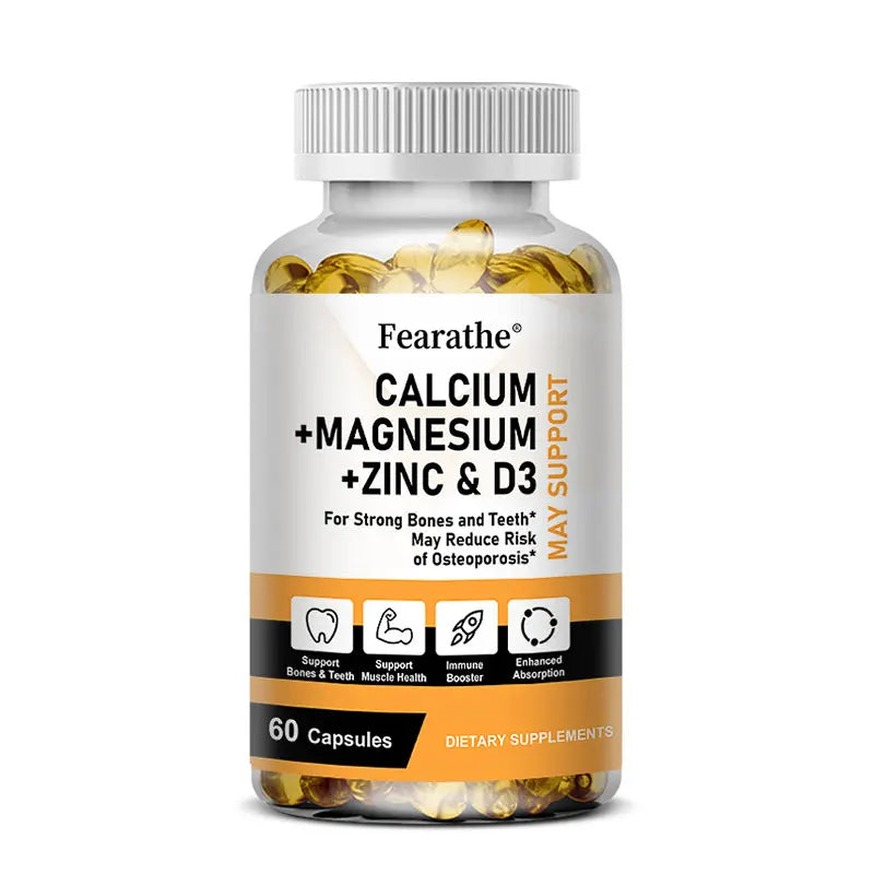 Zinc Calcium Magnesium and Vitamin D, Skeletal Muscle Joint Dental Support, Support Immune System Balance 30/60/120 Capsules