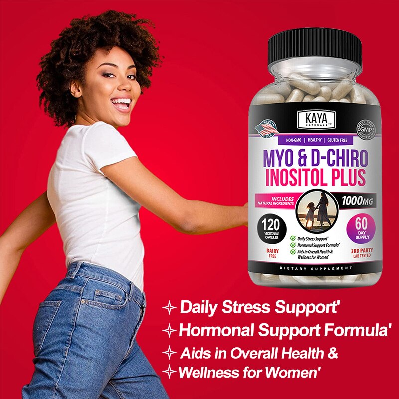 Premium Inositol Supplement Inositol and Folate and Vitamin D Hormone Balance & Healthy Ovarian Support for Women