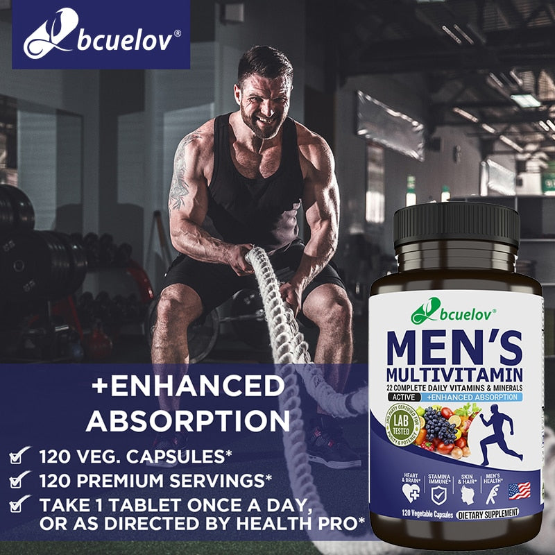 Men's Multivitamins - Stamina Booster Supplements for Men - Support Strength Muscle Energy Gain Pills Supplements Antioxidant