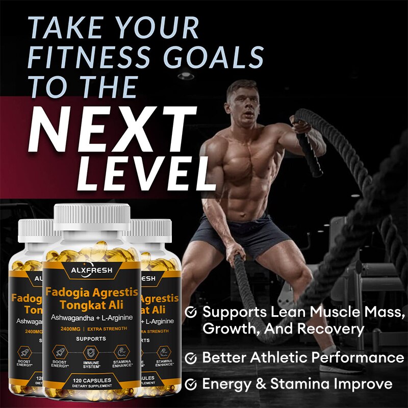 Natural Fadogia Agrestis with Tongkat Ali Root Extract for Testosterone Booster Stamina Energy Supplement