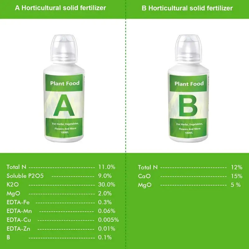 Fertilizer A and B Hydroponic Garden Plant Food Plant Fertilizer For Flowers Vegetables Grass Nutrients Garden Plant Using