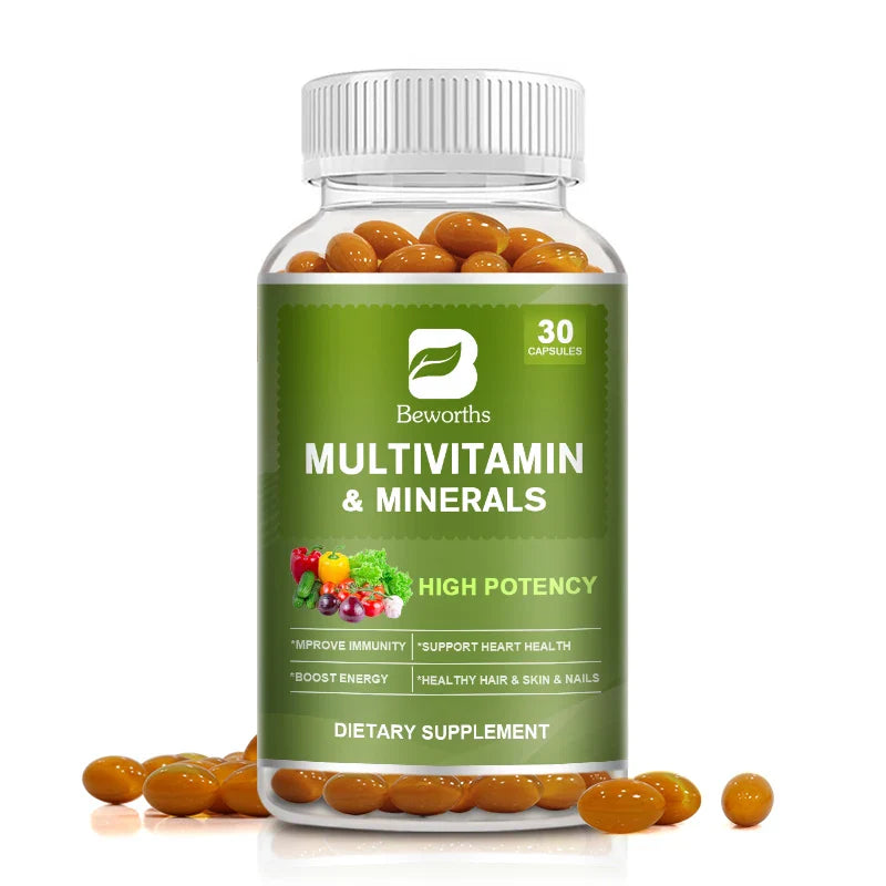 BEWORTHS Multivitamin & Minerals Capsule Support Energy,Focus,Mood ,Hair,Skin and Nails Health Relieve Stress