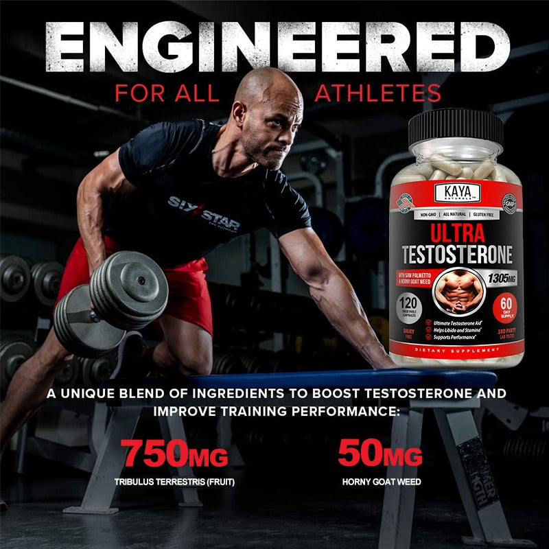 Natural Energy Stamina Supplement Testosterone Booster for Men Promote Fat Loss, Muscle Growth, Improve Performance