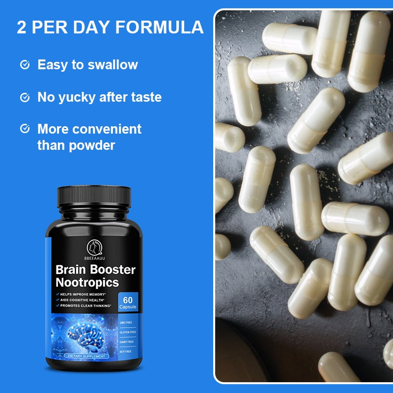 Lukaree 100mg Phosphatidylserine Capsule Brain Booster Nootropics Improve Memory and Focus Smarter Brain Health Supplement