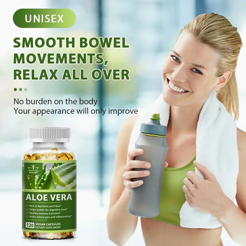 SNGHWE Natural Aloe Vera Extract - Anti Obesity, Demethoxylation, Toxin Sensitivity, Intestinal Cleansing, Metabolic Supplement