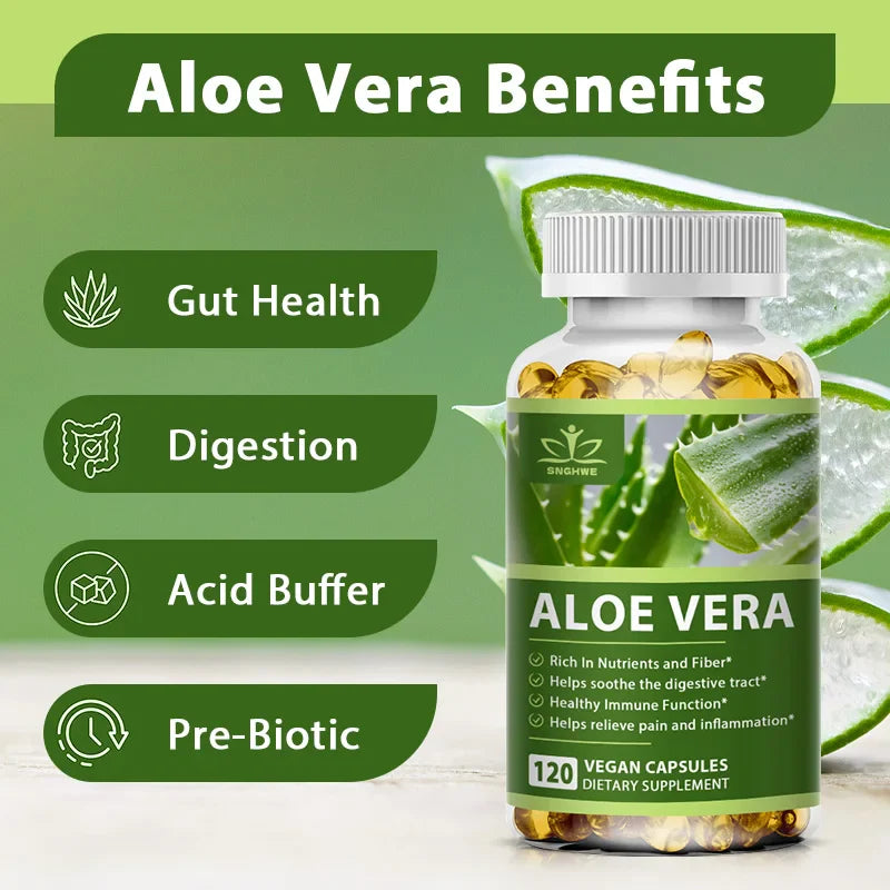 SNGHWE Natural Aloe Vera Extract - Anti Obesity, Demethoxylation, Toxin Sensitivity, Intestinal Cleansing, Metabolic Supplement