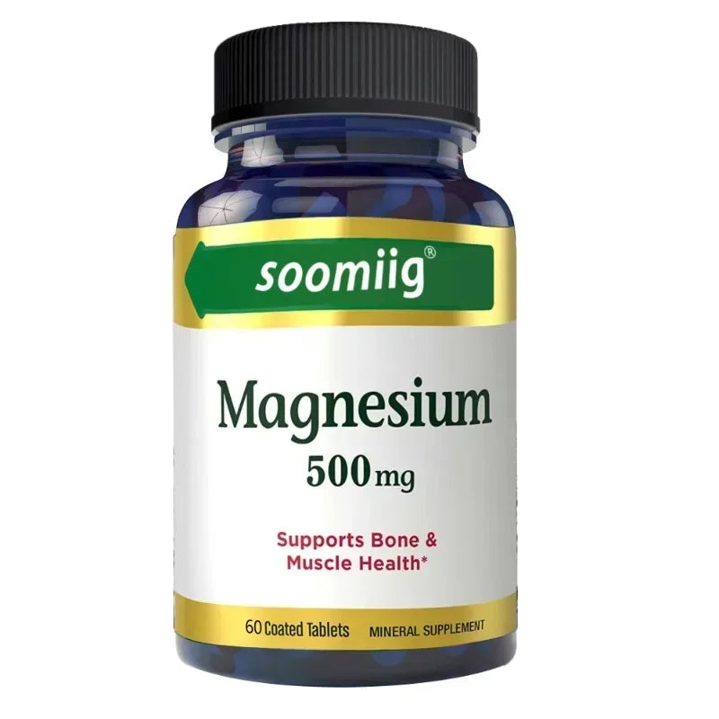 SOOMIIG Magnesium 500 Mg - Mineral Supplement - Supports Bone & Muscle Health, Energy Metabolism, Sleep Quality, 120 Capsules