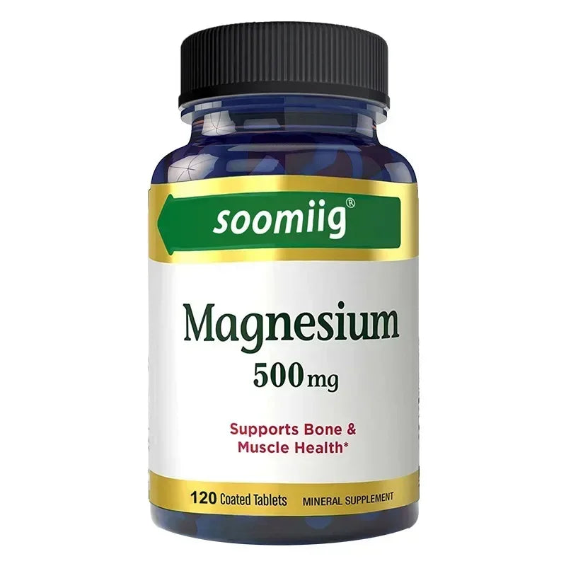 SOOMIIG Magnesium 500 Mg - Mineral Supplement - Supports Bone & Muscle Health, Energy Metabolism, Sleep Quality, 120 Capsules