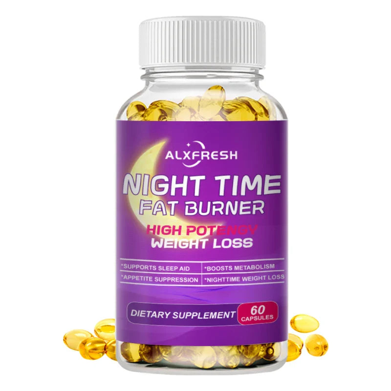 Nighttime Fat Burner Supplement for Improve Sleep Quality and Control Weight Gain Metabolism and Thermogenesis Relieve Pressure