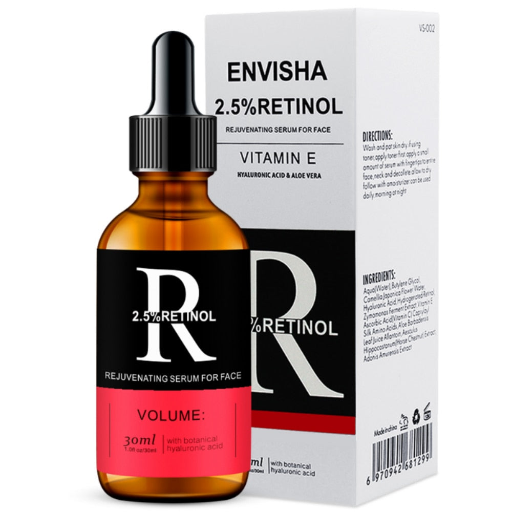 Retinol Facial Serum Organic Whitening Anti-Aging Wrinkle Essence Face Skin Care Vitamin Hyaluronic Acid Moisturizing
