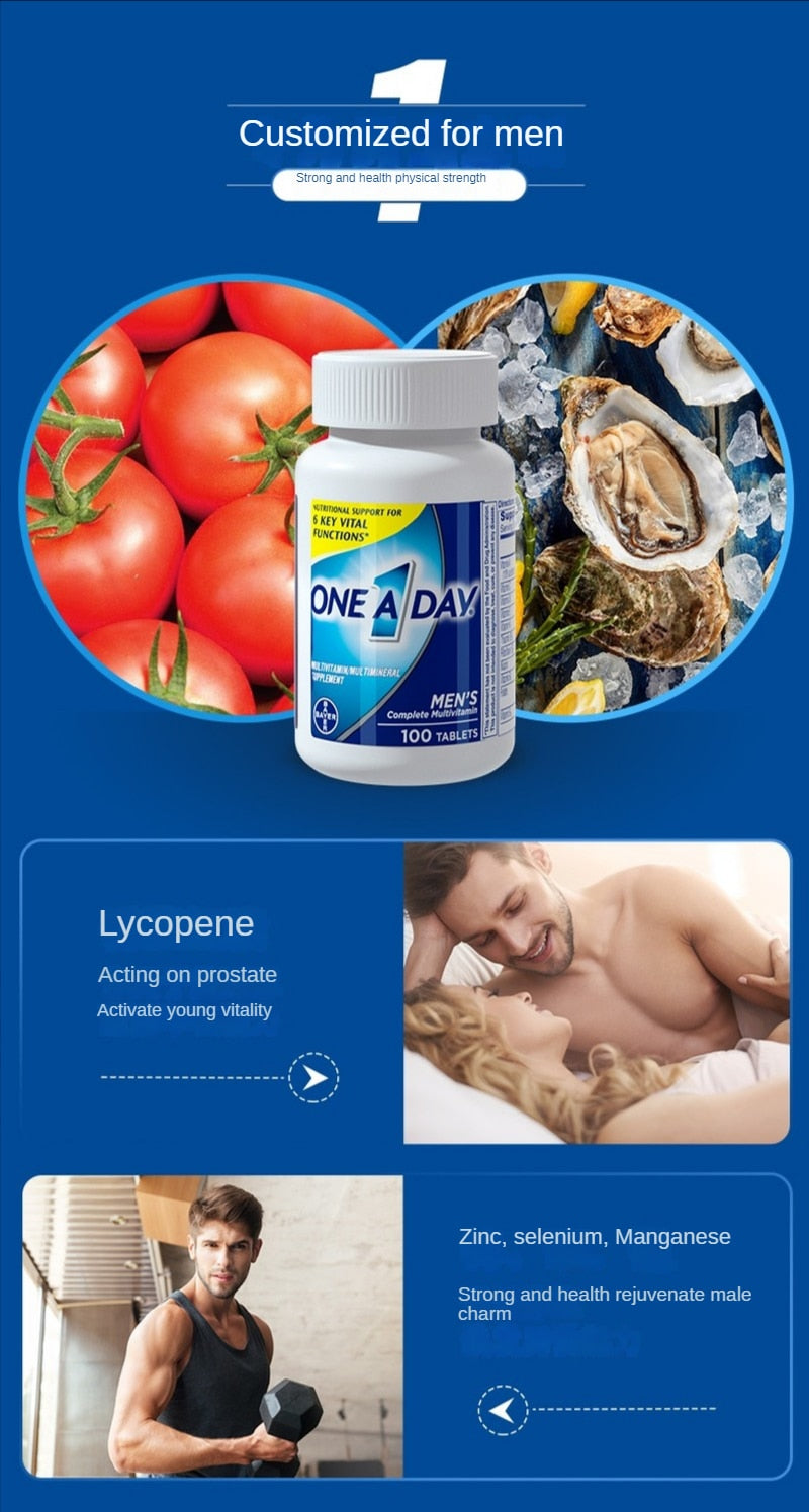 100 Capsules/bottle Men's Multivitamin Supplement Vitamin B Vitamin D Zinc Fitness Multi-dimensional Rekindle EnergyFreeShipping