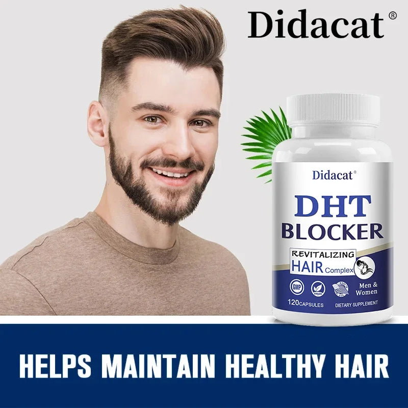 Saw Palmetto Biotin Capsules DHT Blocker - for Hair, Nails and Skin Health, Hair Growth Supplement Non-GMO