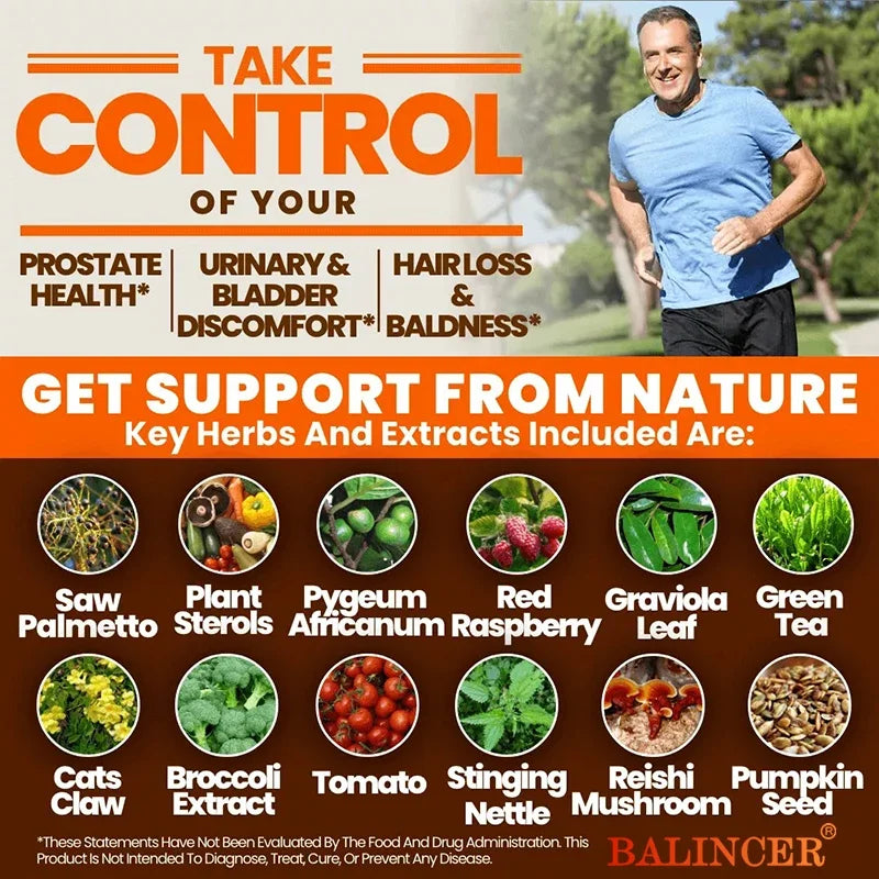 Saw Palmetto Prostate Support Supplement - Supports Prostate Health, Urinary Tract and Urinary Health, Reduces Urinary Frequency