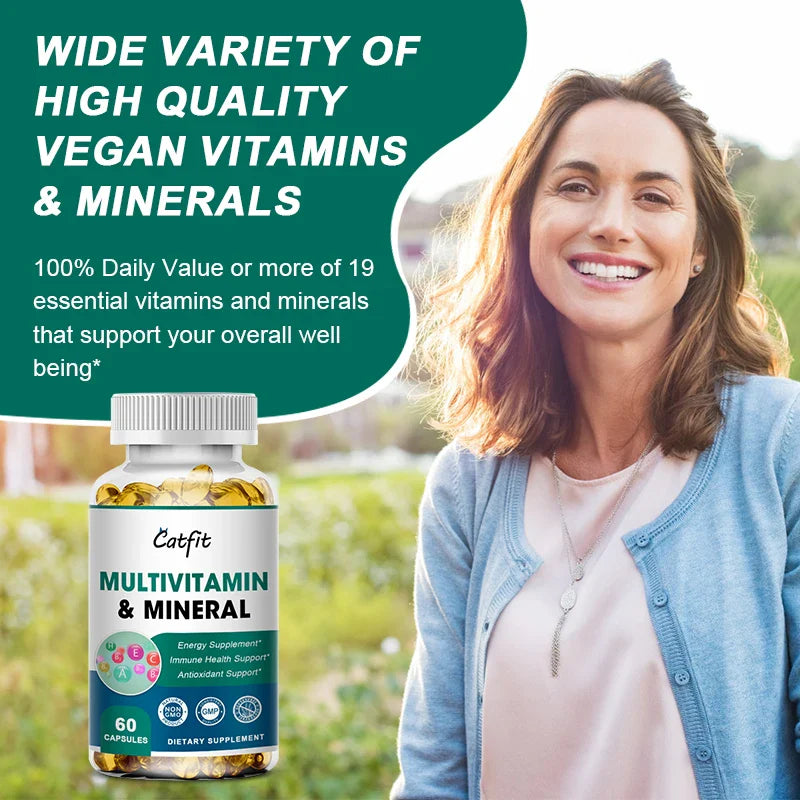 Catfit MultiVitamin & Minerals Capsule Anti-alopecia Skin Repair liver Health & Energy Care Improve anemia Health supplements