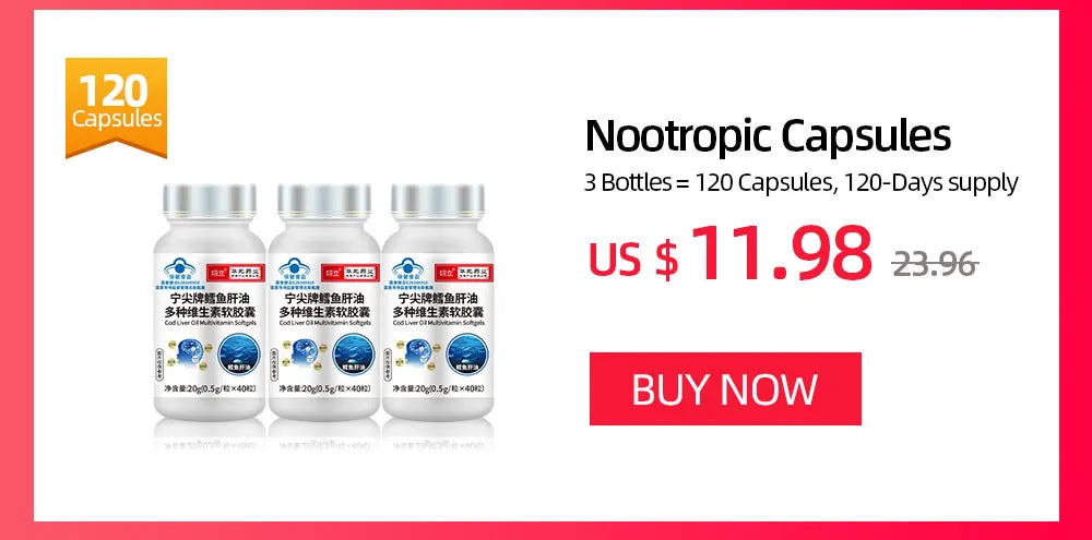 Nootropic Brain Booster Supplements IQ Premium Nootropics Tablets Improve Memory Enhance Focus Enoki Mushroom Taurine Pills CFDA
