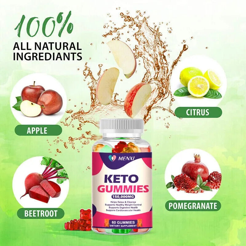 60 Keto Gummies Gummy Bears for ACV Weight Loss, Fat Burner, Burning Belly Fat