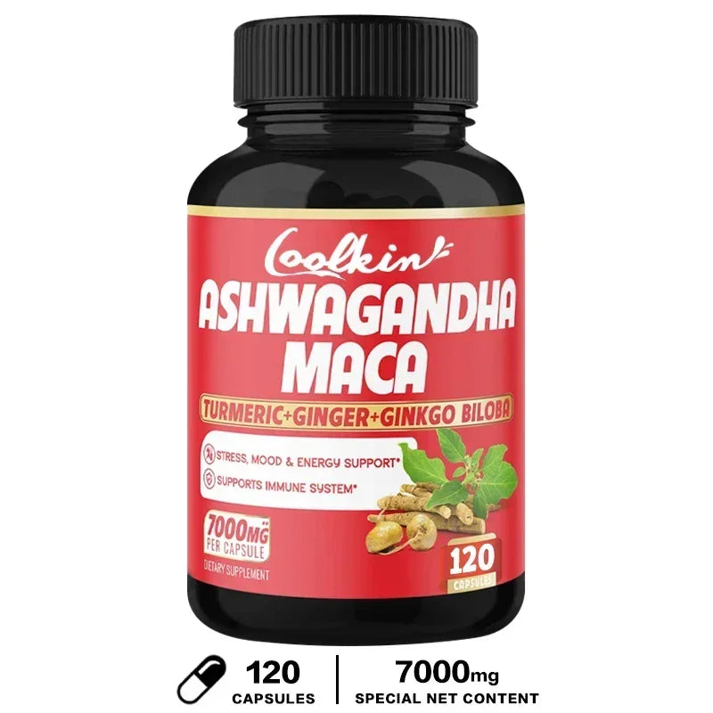 Ashwagandha and Maca Supplements - Supports Natural Health, Energy, Performance and Mood Supplements, Enhances Blood Flow