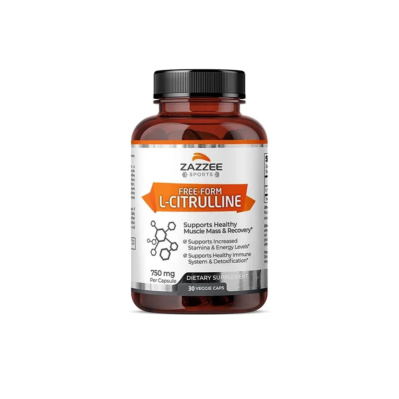 Supplement with L-Citrulline - Healthy Muscle Building, Energy, Strength, Immune System Support -120 Capsules Dietary Supplement