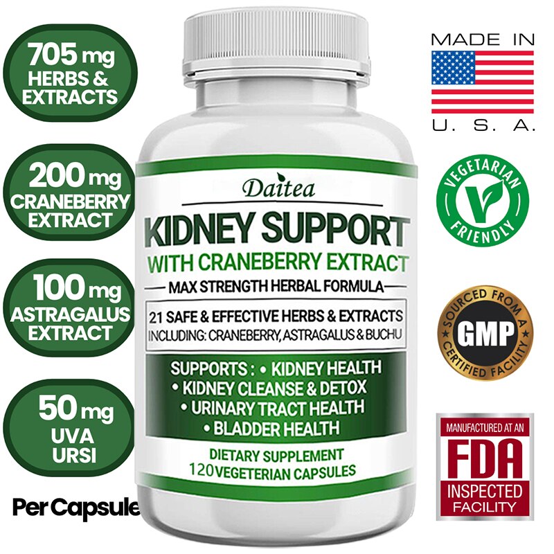 Kidney Support Supplement Helps Kidney Cleanse & Detoxify, Optimize Kidney Function, Relieve Adrenal Fatigue & Inflammation