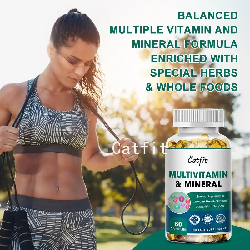 Catfit MultiVitamin & Minerals Capsule Anti-alopecia Skin Repair liver Health & Energy Care Improve anemia Health supplements