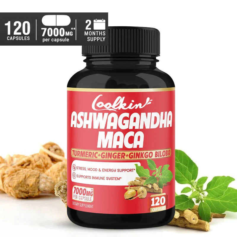 Ashwagandha and Maca Supplements - Supports Natural Health, Energy, Performance and Mood Supplements, Enhances Blood Flow