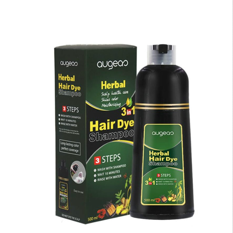 Herbal 500ml Natural Plant Conditioning Hair Dye Black Shampoo Fast Dye White Grey Hair Removal Dye Coloring Black Hair