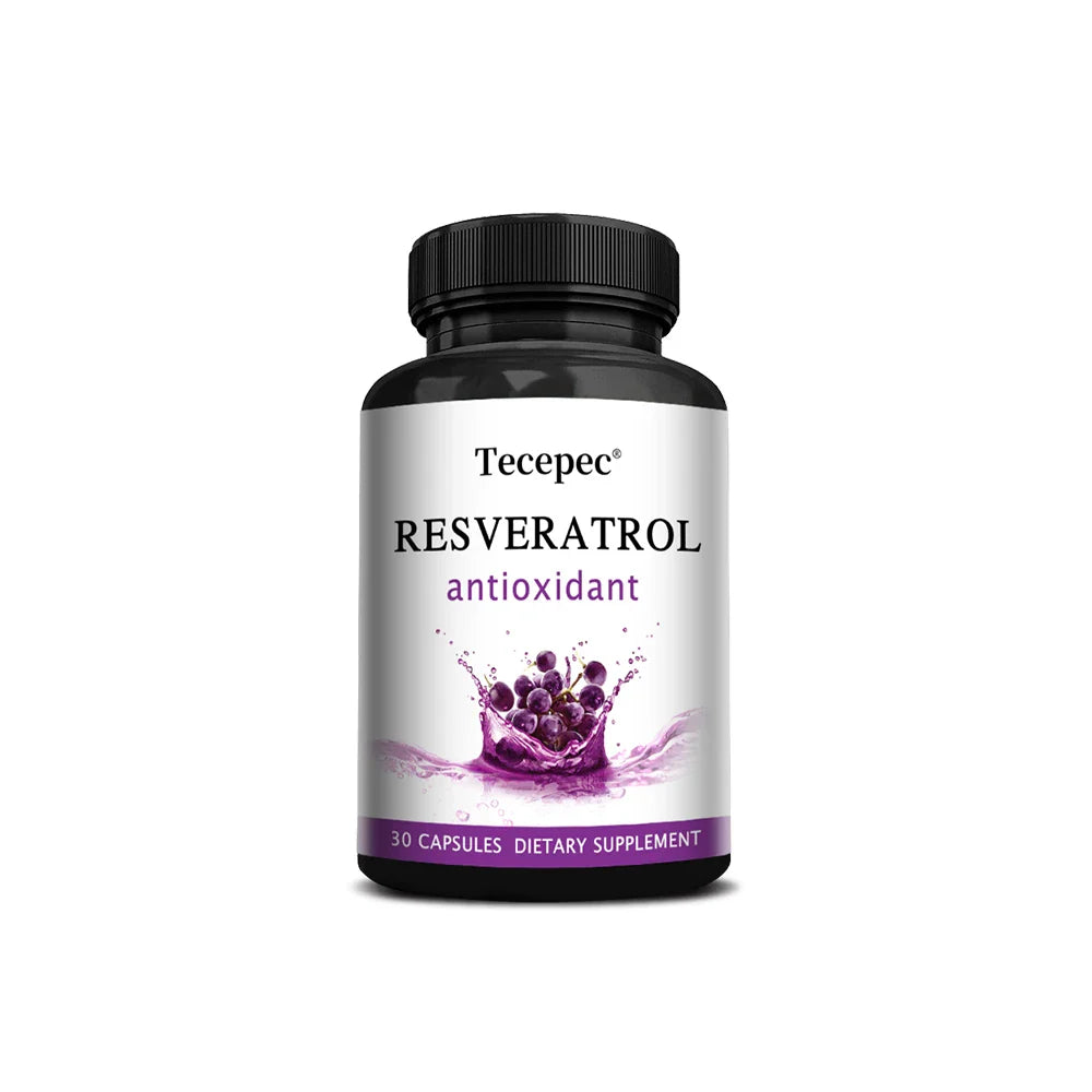 Tecepec RESVERATROL Antioxidant - Supports Healthy Immunity, Brain, Digestion and Cardiovascular Function, Promotes Smooth Skin