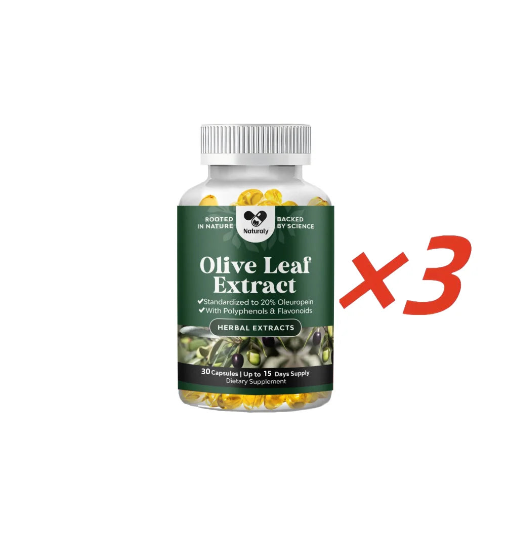 Powerful Olive Leaf Extract Capsules - High strength antioxidant supplement, containing pure olive leaves and 20% olivine - Herb