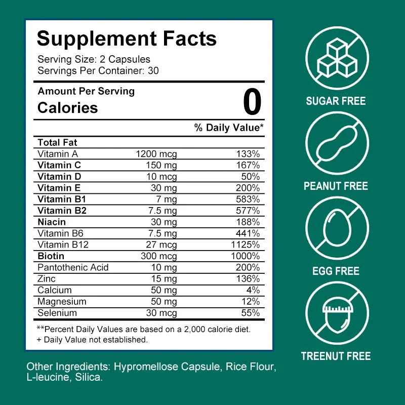 Catfit MultiVitamin & Minerals Capsule Anti-alopecia Skin Repair liver Health & Energy Care Improve anemia Health supplements