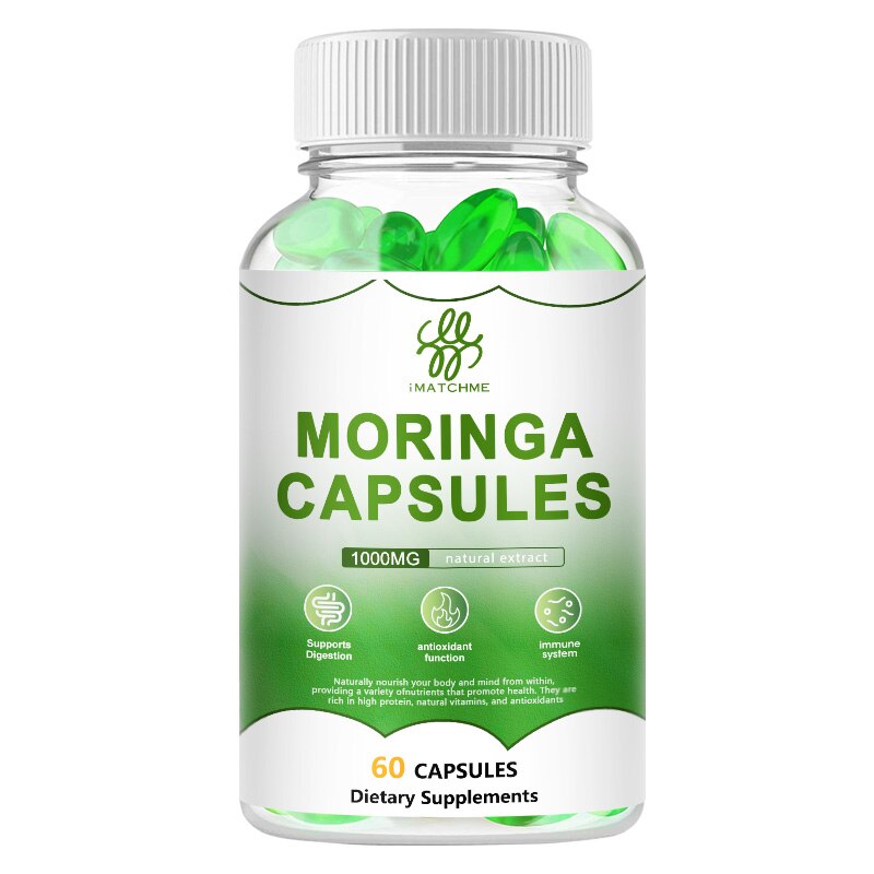 Natural Moringa oil Capsules Vitamin & Amino acid supplement High blood pressure Enhance immunity and promote insulin secretion
