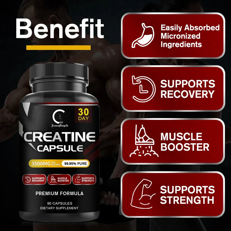 GPGP Greenpeople Creatine Monohydrate Capsule Build abdominal Muscle & Athletic endurance Muscle Whey protein for Gym