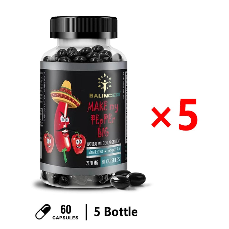 Maca Root Extract Edible Capsules Help Boost Energy Support Male Stamina Energy Erection Supplement Provides Energy for Adults