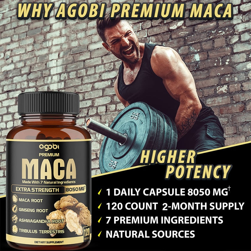 Peruvian Maca Root Supplement - Helps Boost Energy, Erection, Supports Stamina, Male Performance, Energy