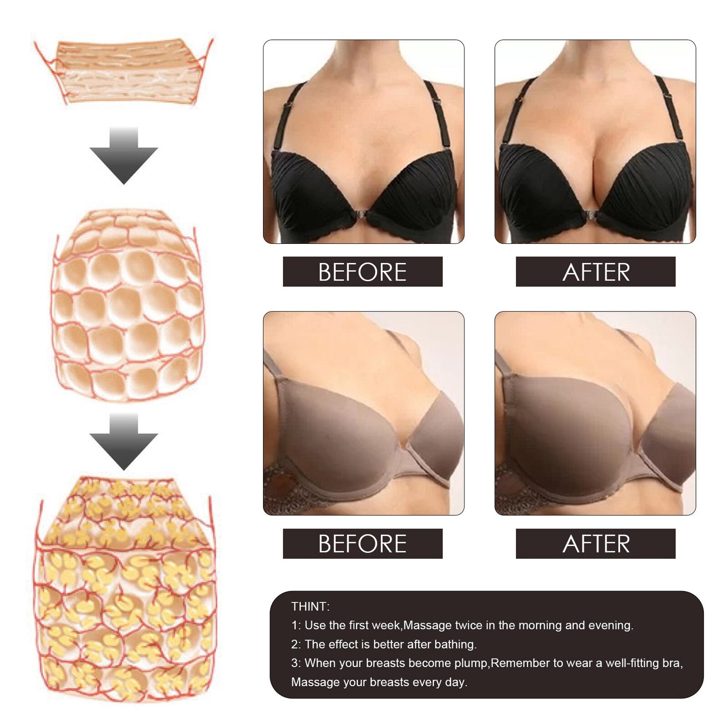 Breast Enlargement Essential Oil Massager Enhancer Chest SPA Beautiful Breast Oil Firm Plump Bigger Bust Breast Plumping Oil