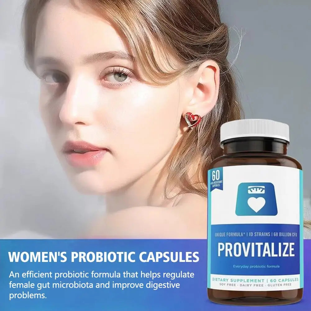 Female Probiotic Capsule 60 Gummies Everyday Probiotic Dietary Supplement Support Healthy Digestion Feel Lighter and Good Sleep