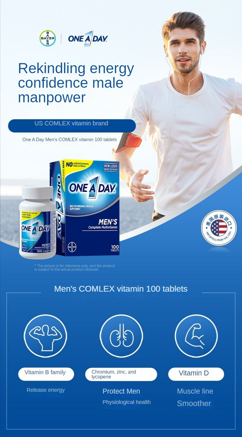 100 Capsules/bottle Men's Multivitamin Supplement Vitamin B Vitamin D Zinc Fitness Multi-dimensional Rekindle EnergyFreeShipping